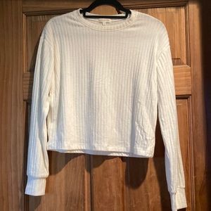 NWT White Long sleeved ribbed top